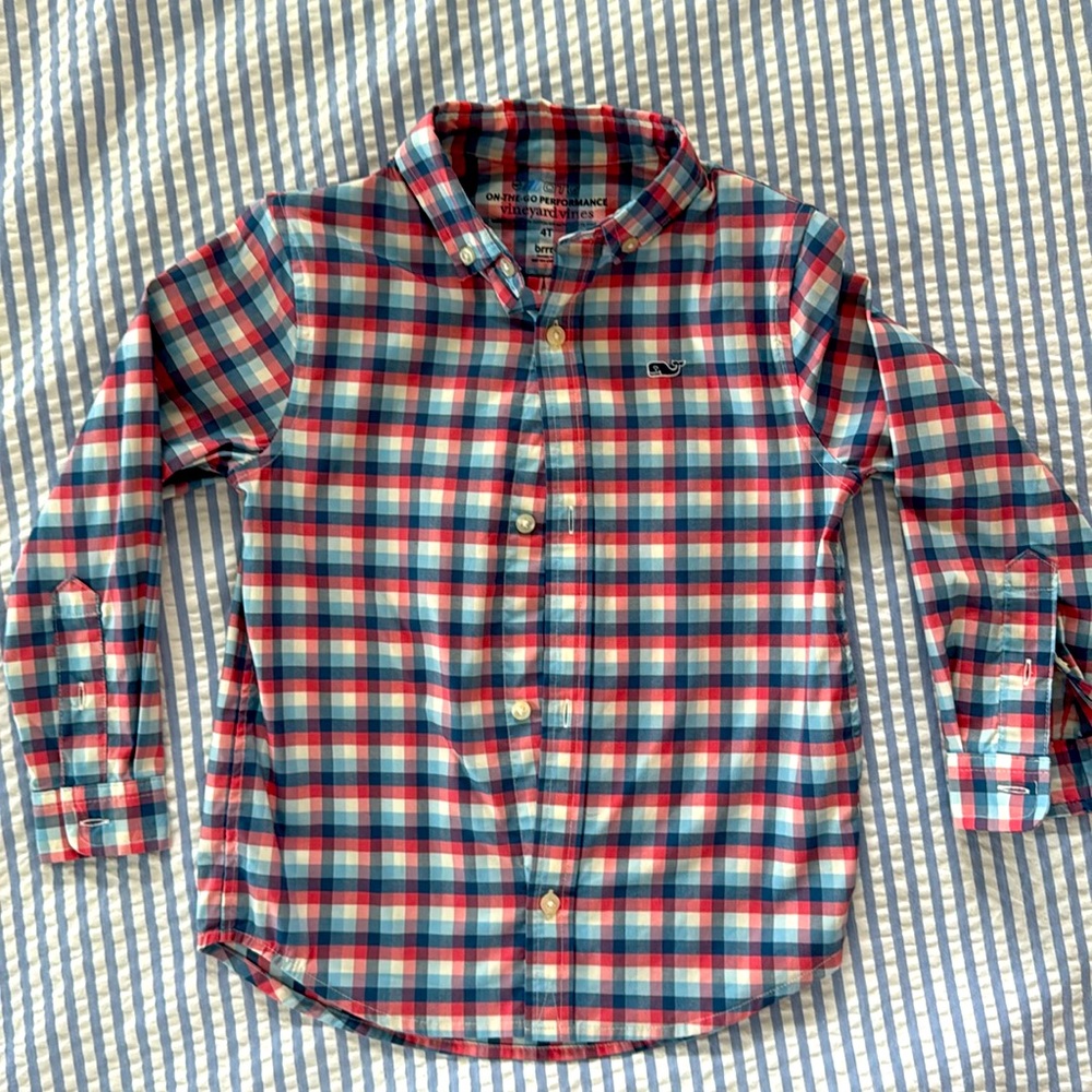 Vineyards Vines Boys performances button down, Sz 4 T